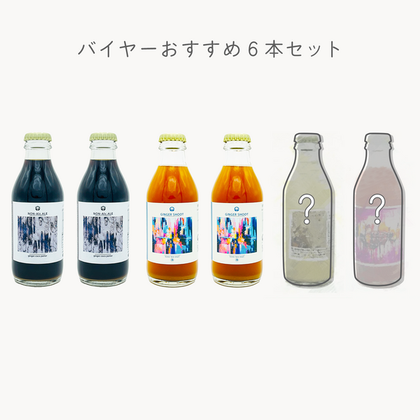 【送料無料】バイヤーおすすめ６本セット 発酵ジンジャーエール ギフトボックス（ginger coco porter2本＋tonic tea snail2本 + お任せ2種)