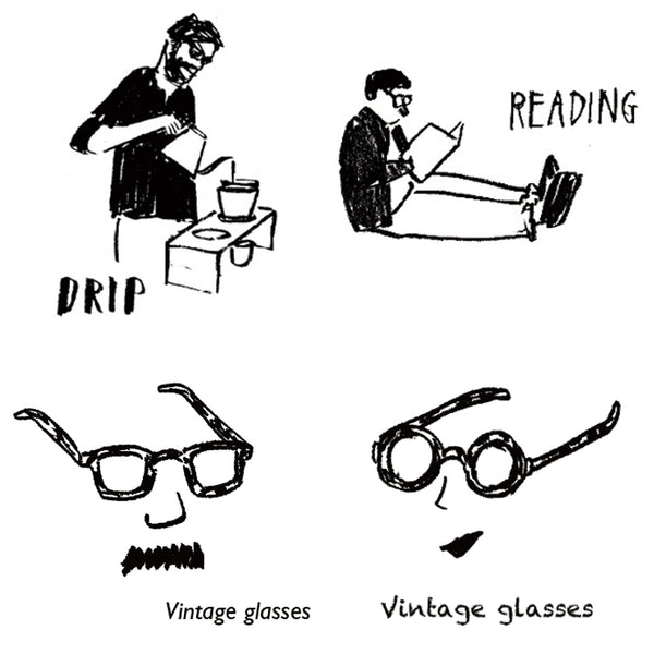 MAKOO マコー 折りたたみ式バッグ Folding type Bag / print 【プリント柄】DRIP、READING、glasses-man、glasses-woman