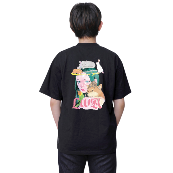 我喜屋位瑳務 がきやいさむ  LOVE WITH ANIMAL チャリティ LAWロゴアート Tシャツ ブラック 【限定販売】